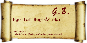 Gyollai Boglárka névjegykártya